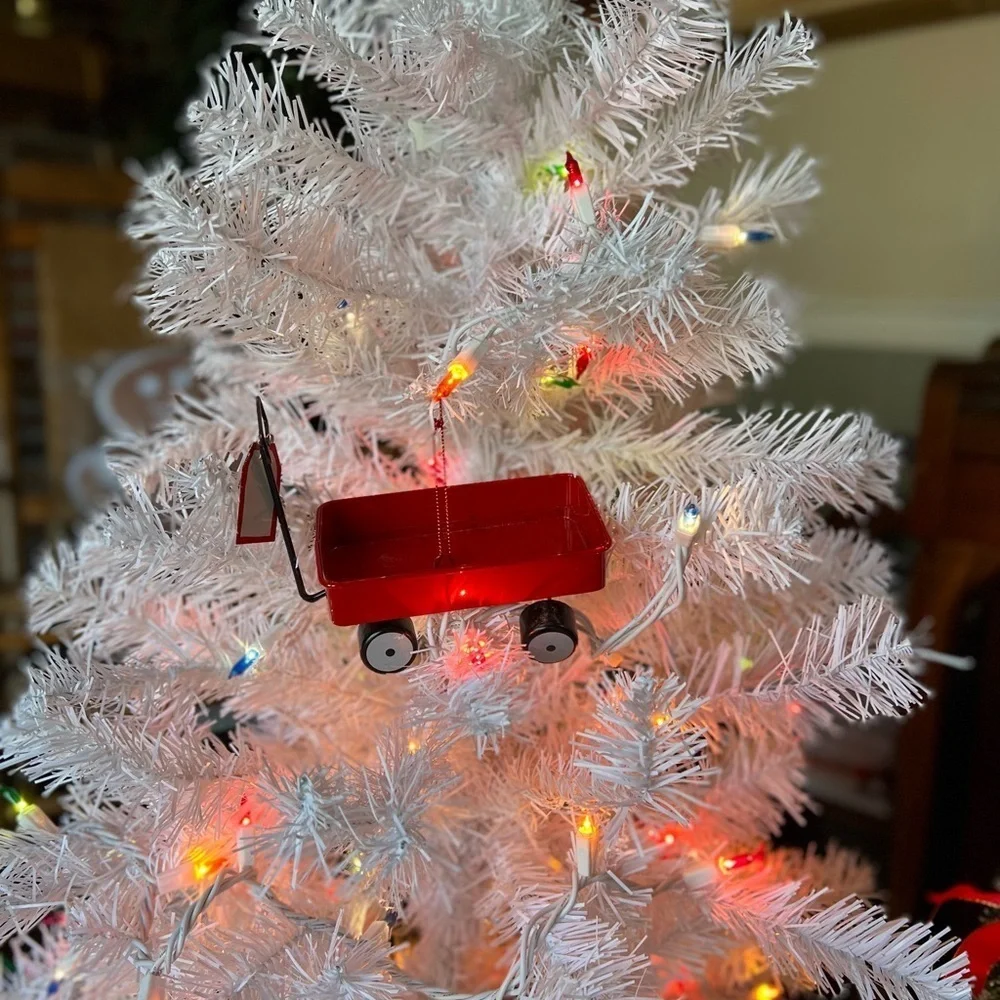 Rare Vintage 1980’s Red Wagon Christmas Ornament